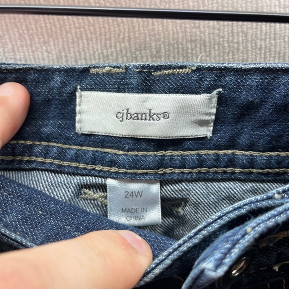 CJ Banks Straight Leg Flap Pocket Jeans Womens 24w Plus size Stretch Denim 2260 - Picture 2 of 10
